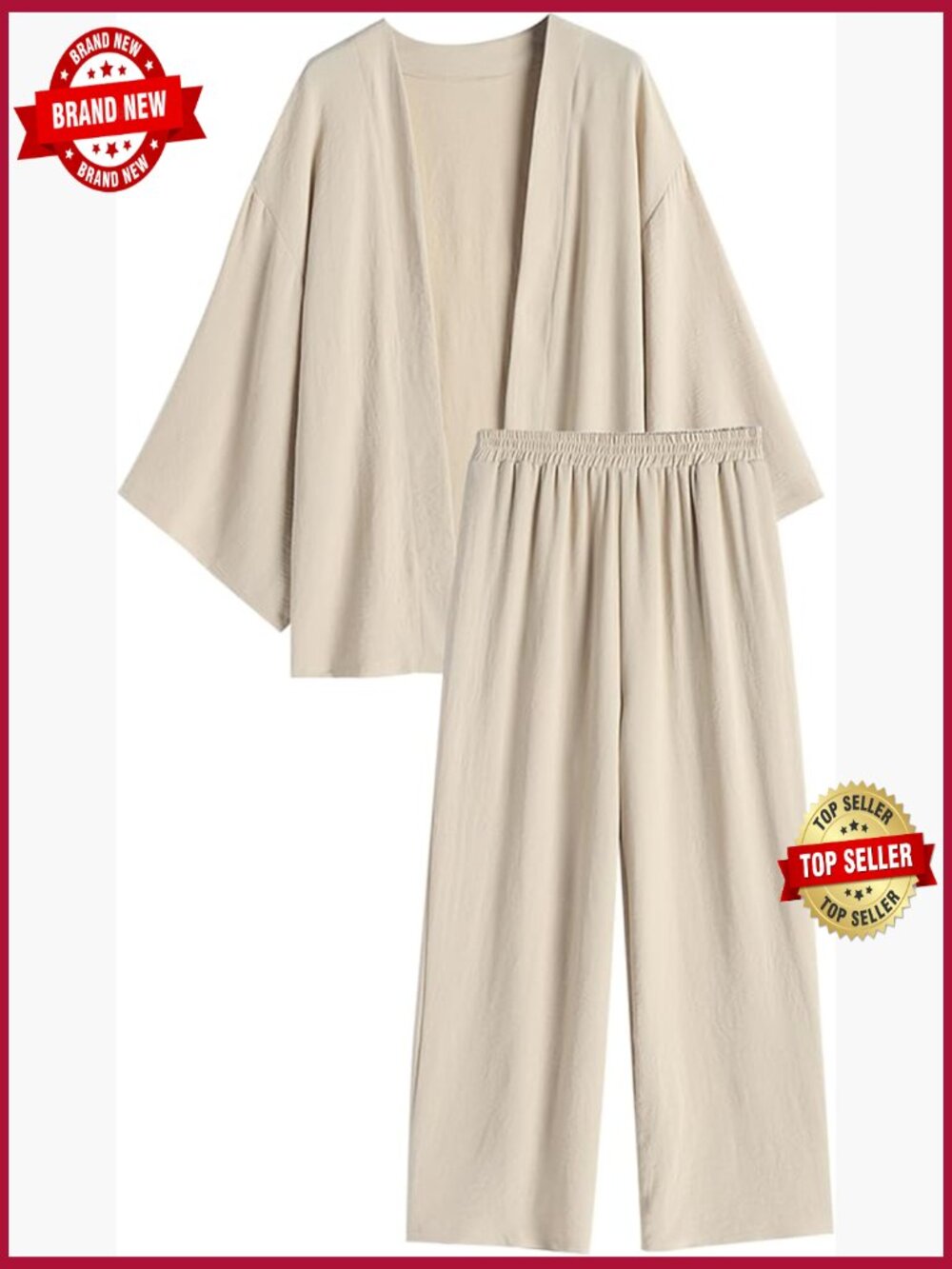 Women 2 Piece Lounge Set – Cardigan & Wide Leg Pants